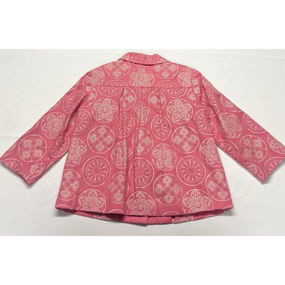 Silkland Petite Jacket Womens Sz PS Pink Covered Buttons Cropped Barbiecore Mod - Picture 4 of 10